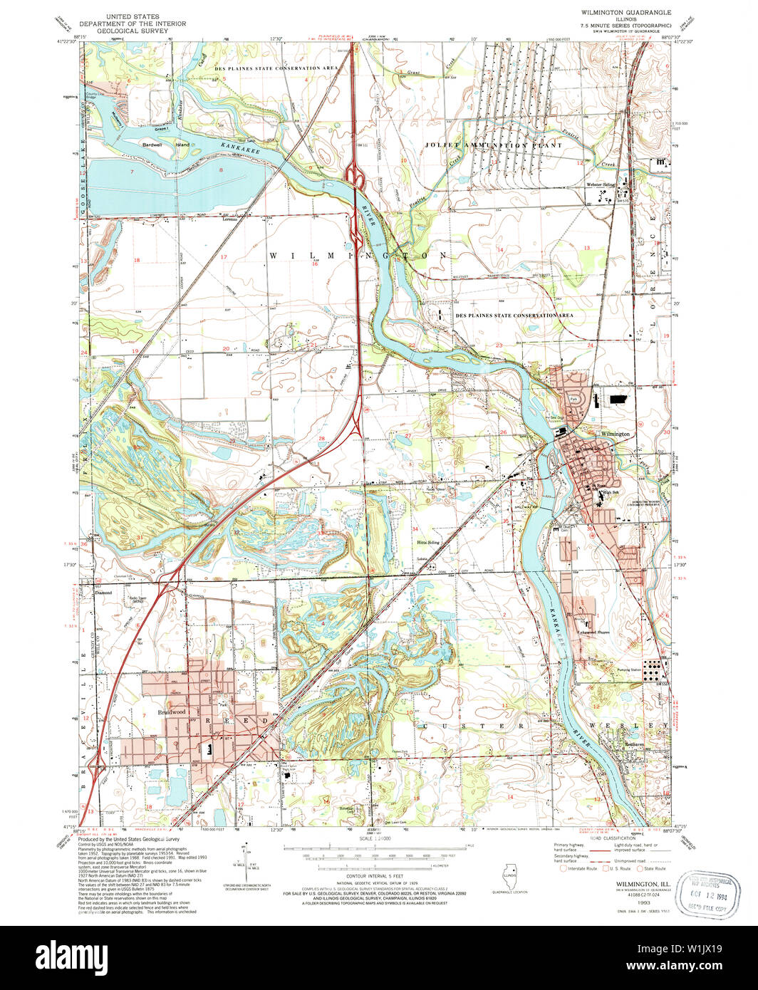 Wilmington illinois map hires stock photography and images Alamy