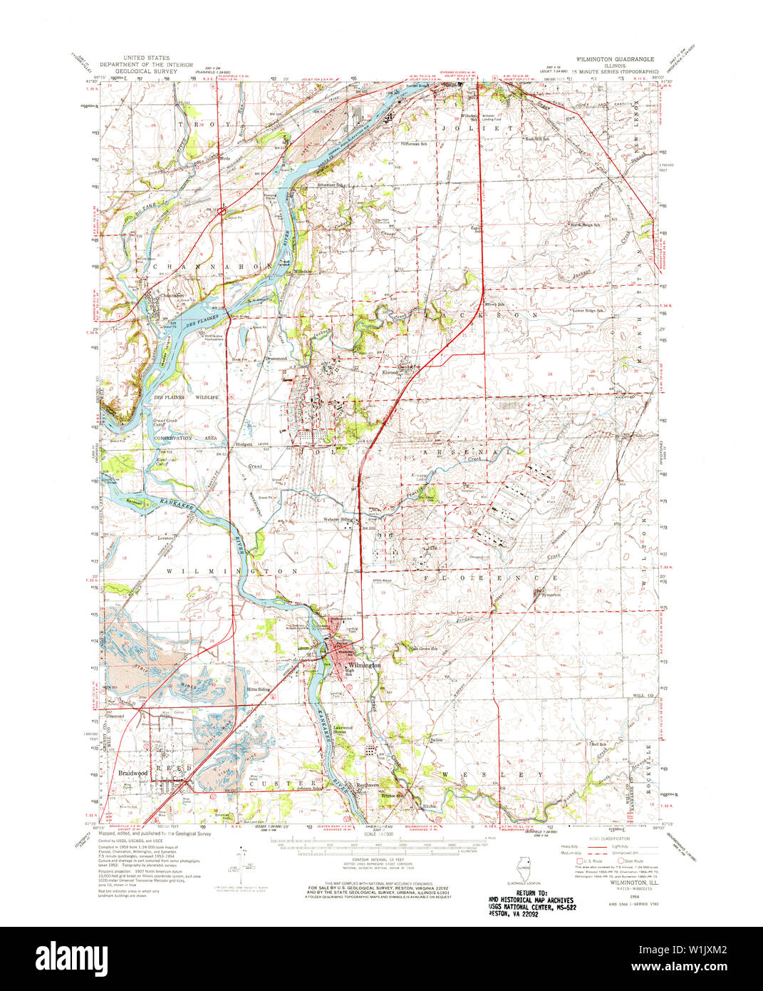 Wilmington illinois map Cut Out Stock Images & Pictures Alamy