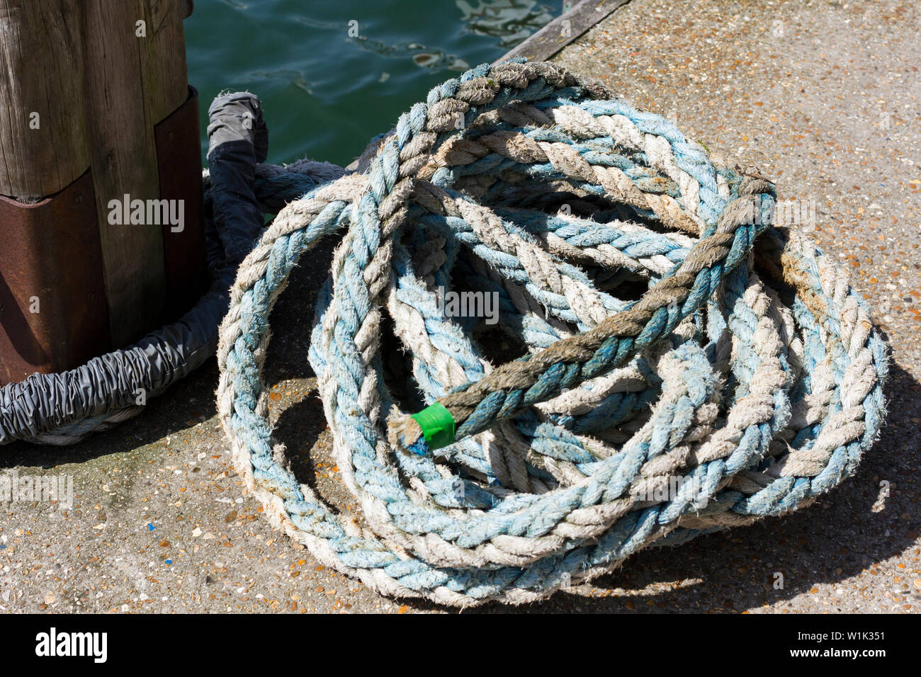 Boat rope, boating rope closeup Stock Photo
