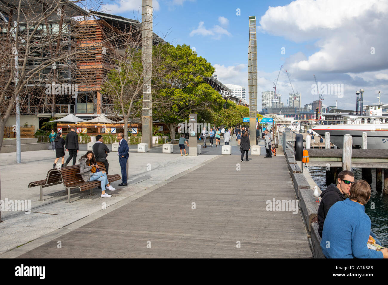 View of King street wharf at Darling Harbour in Sydney city centre,New South Wales,Australia View of King street wharf at Darling Harbour in Sydney city centre,New South Wales,Australia