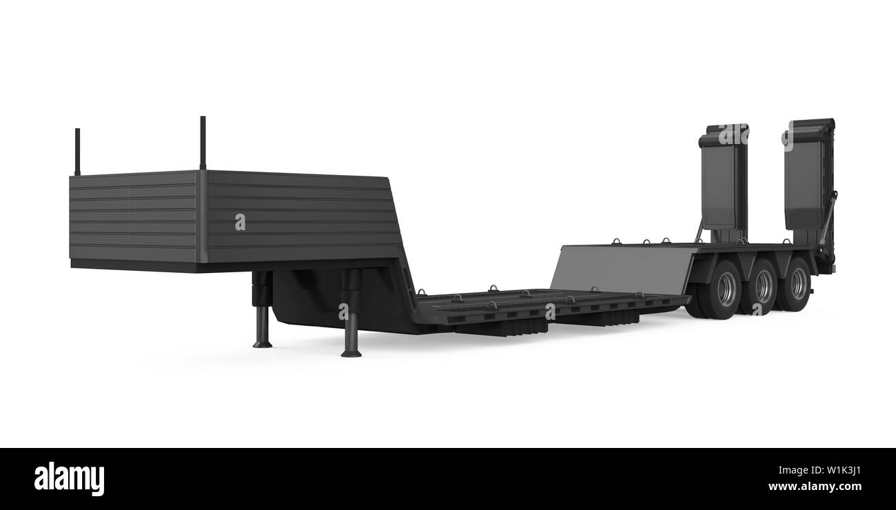 Heavy Equipment Flatbed Trailer Isolated Stock Photo Alamy