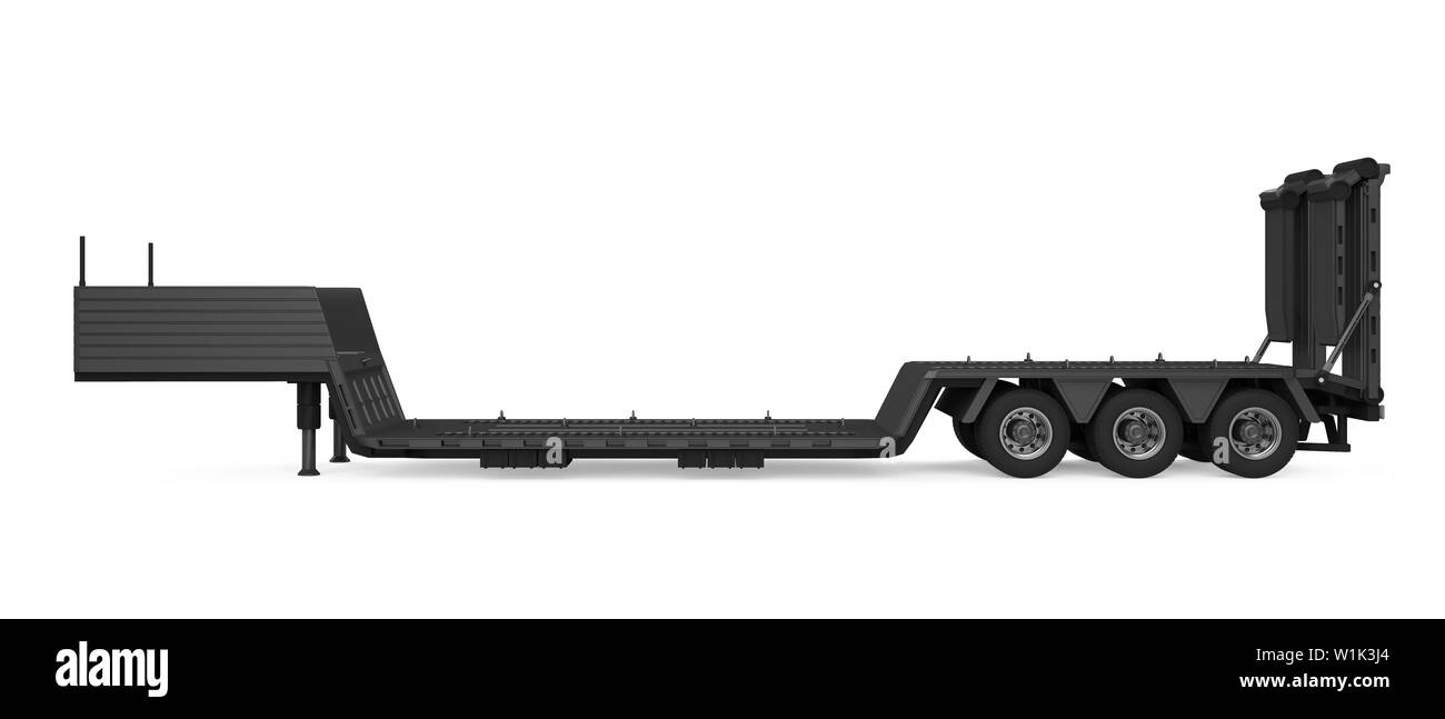 Heavy Equipment Flatbed Trailer Isolated Stock Photo Alamy