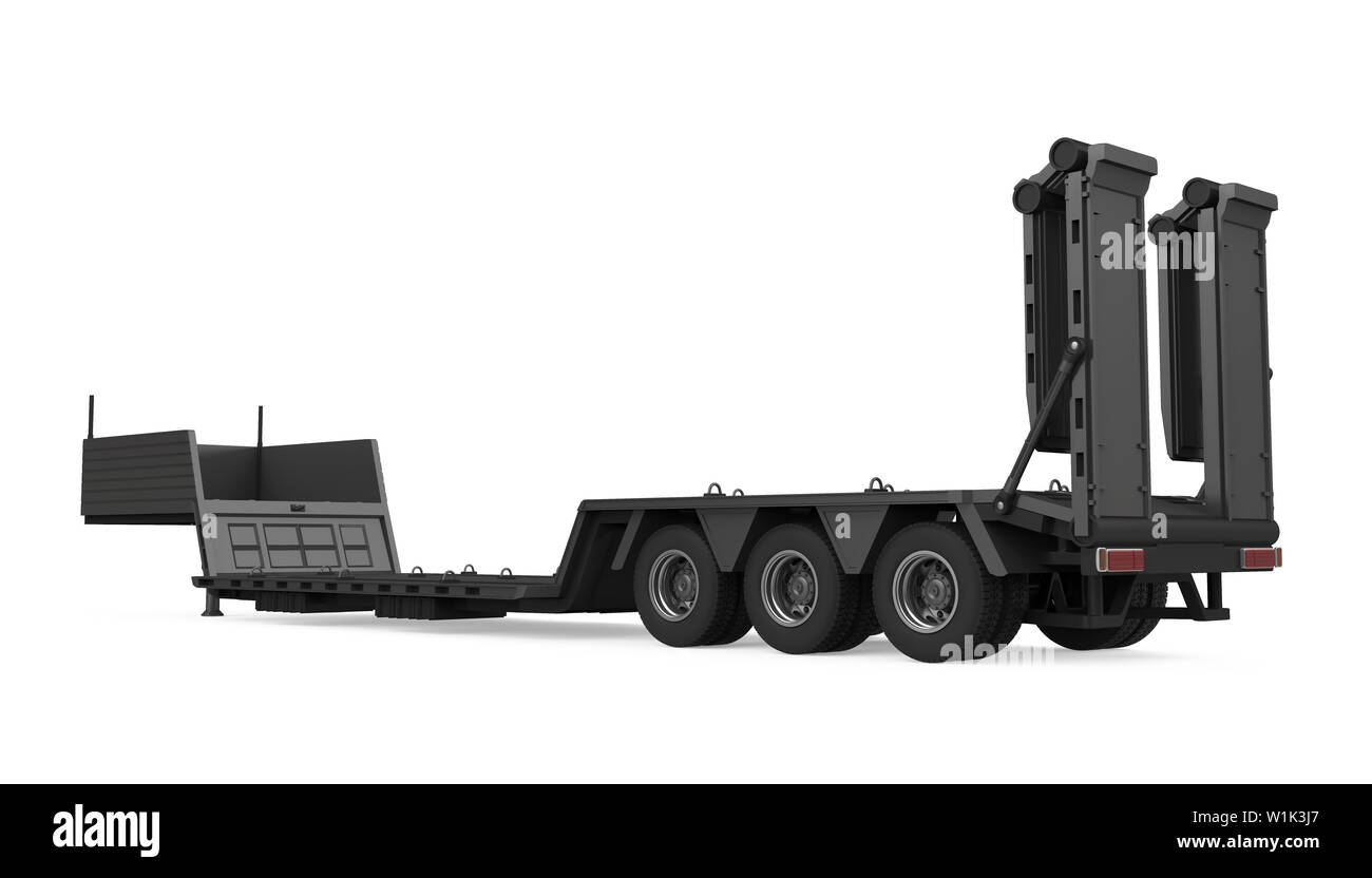 Heavy Equipment Flatbed Trailer Isolated Stock Photo Alamy