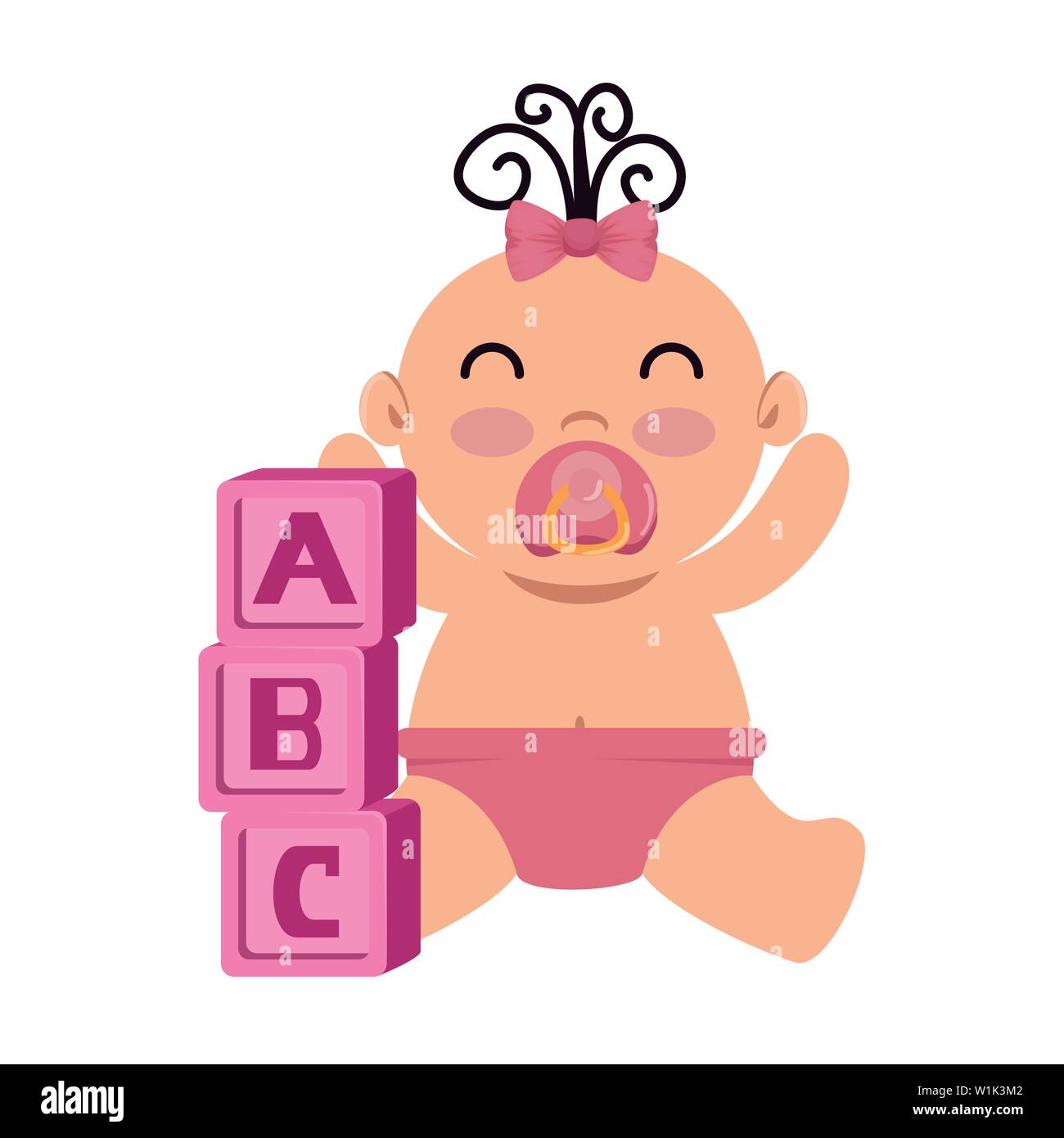 Abc Blocks Clipart Pink
