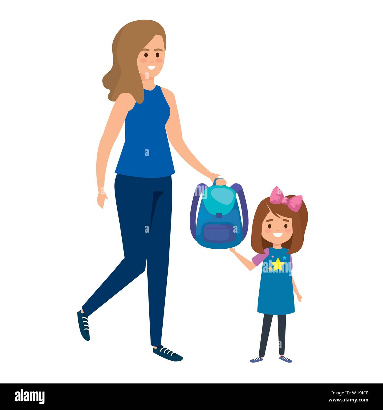 happy student girl with female teacher Stock Vector Image & Art - Alamy