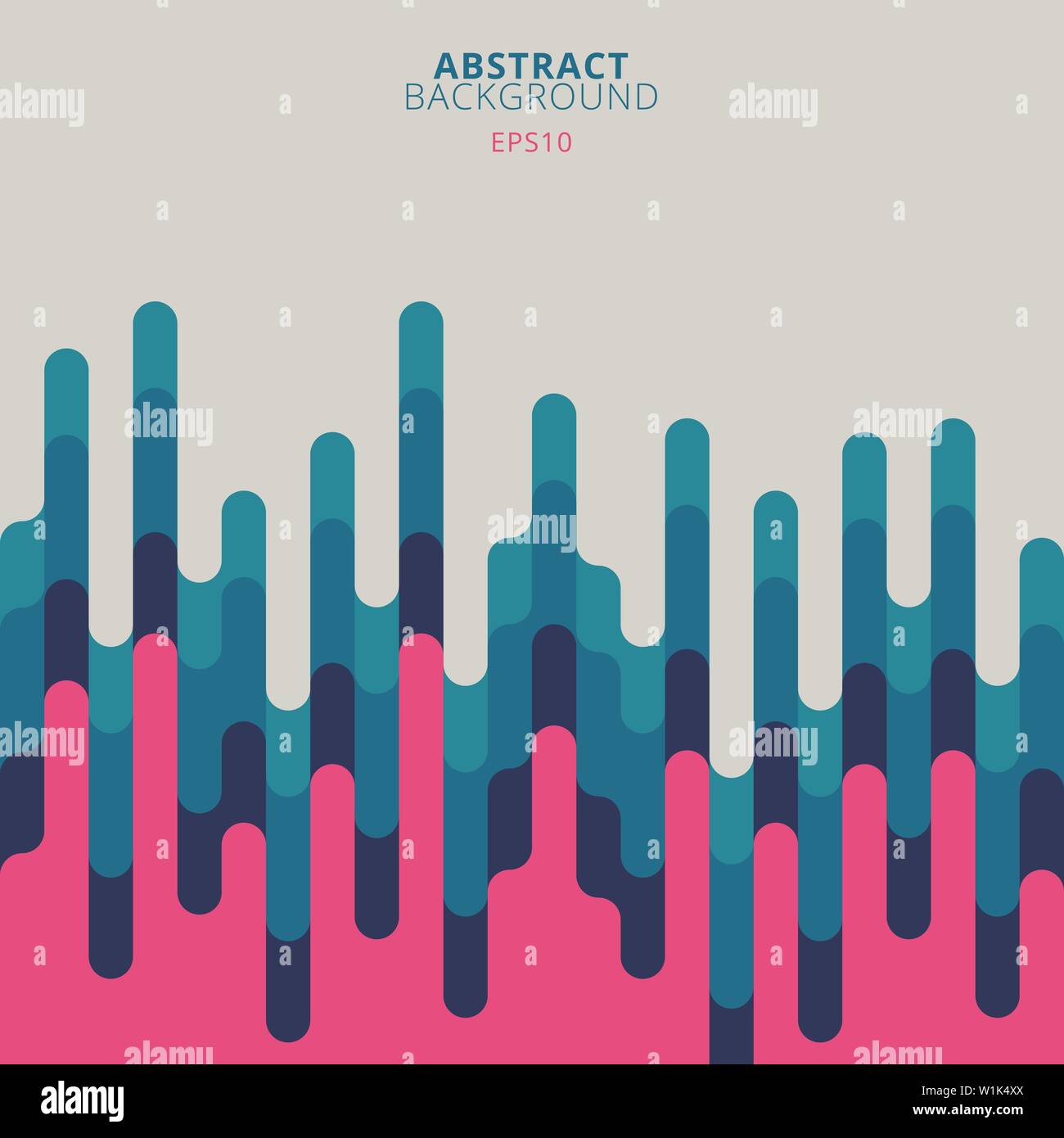 Abstract background blue and pink rounded lines halftone transition pattern with space for text. Stock Vector