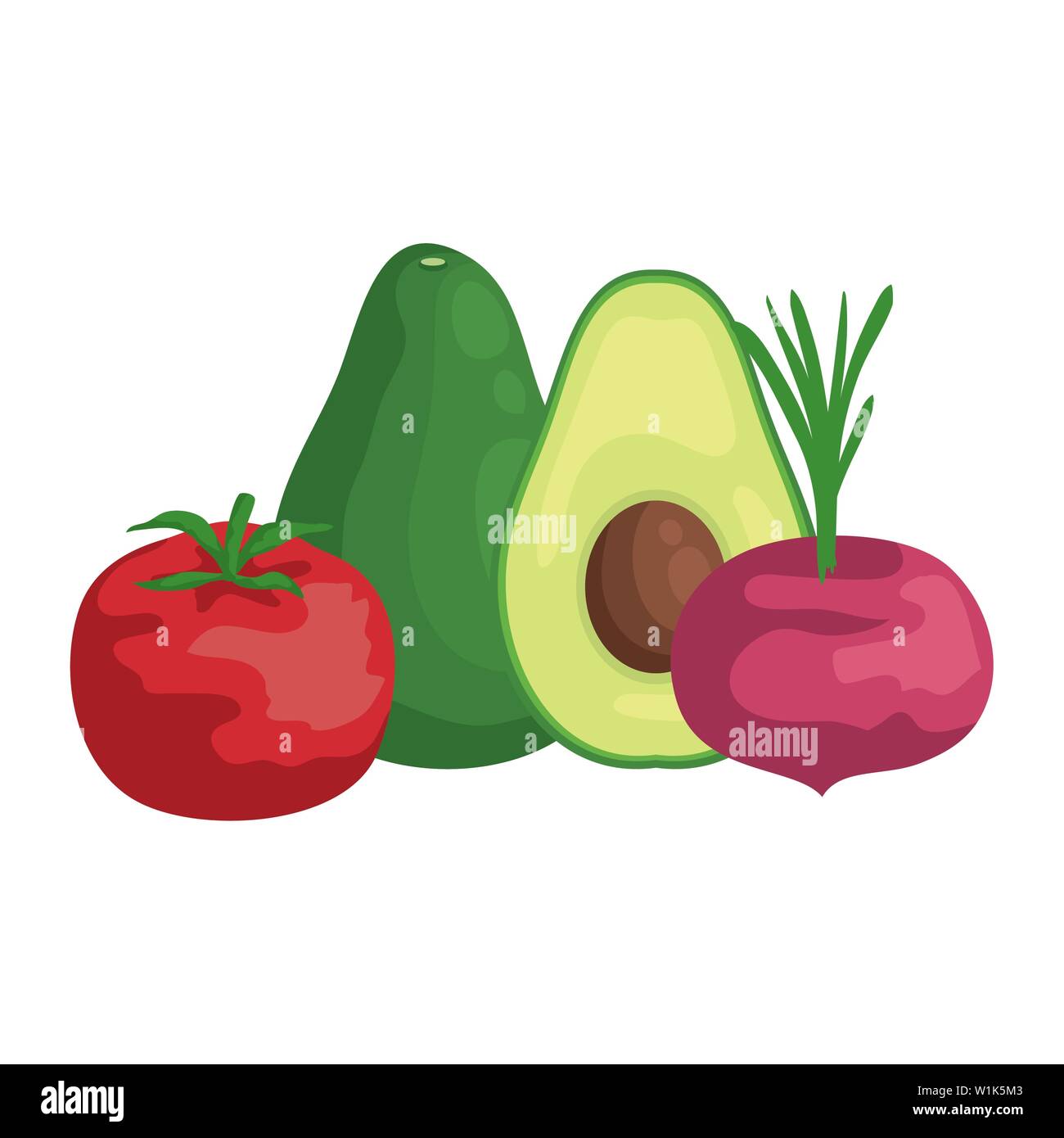 fresh vegetables healthy food icons Stock Vector Image & Art - Alamy
