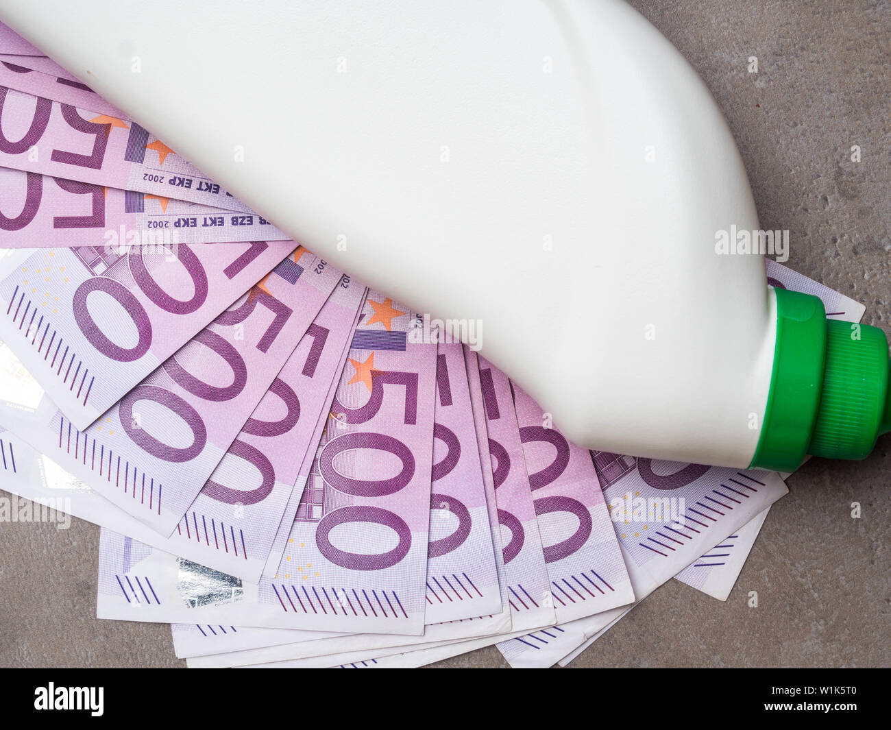 garbage to recycle and reuse can return to coins money for concept