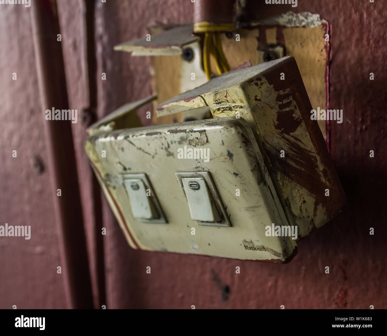 Old light switch Stock Photo