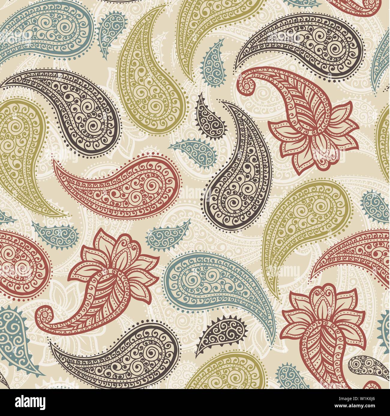 Traditional colorful polish folk art pattern Floral Wallpaper  TenStickers