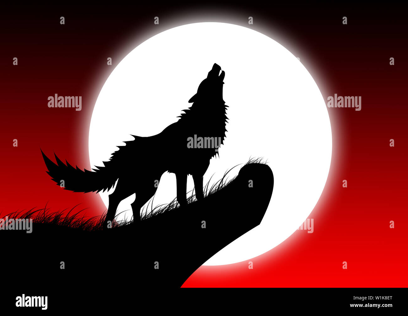 red and black wolf howling