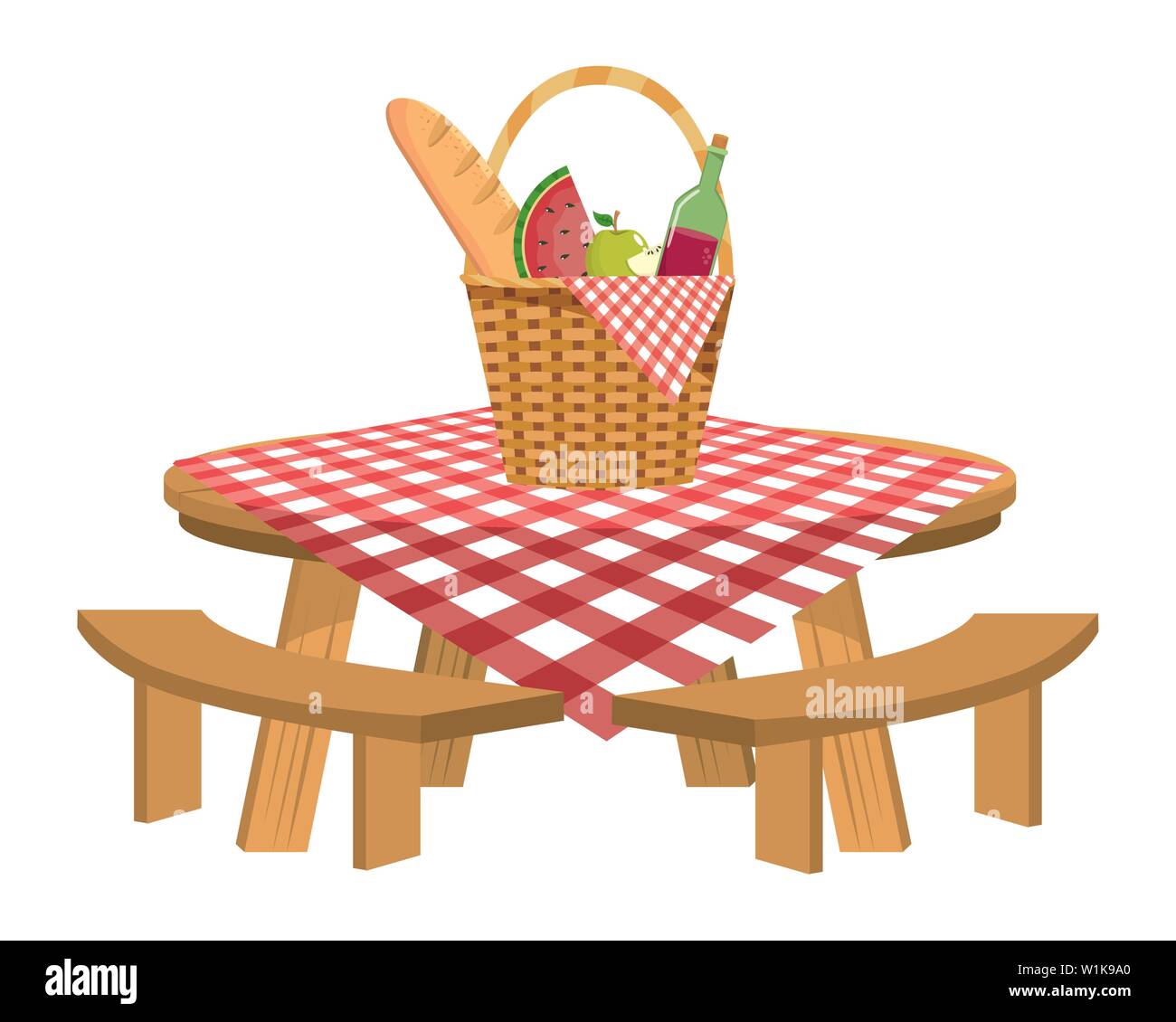 Picnic Table With Food Clip Art