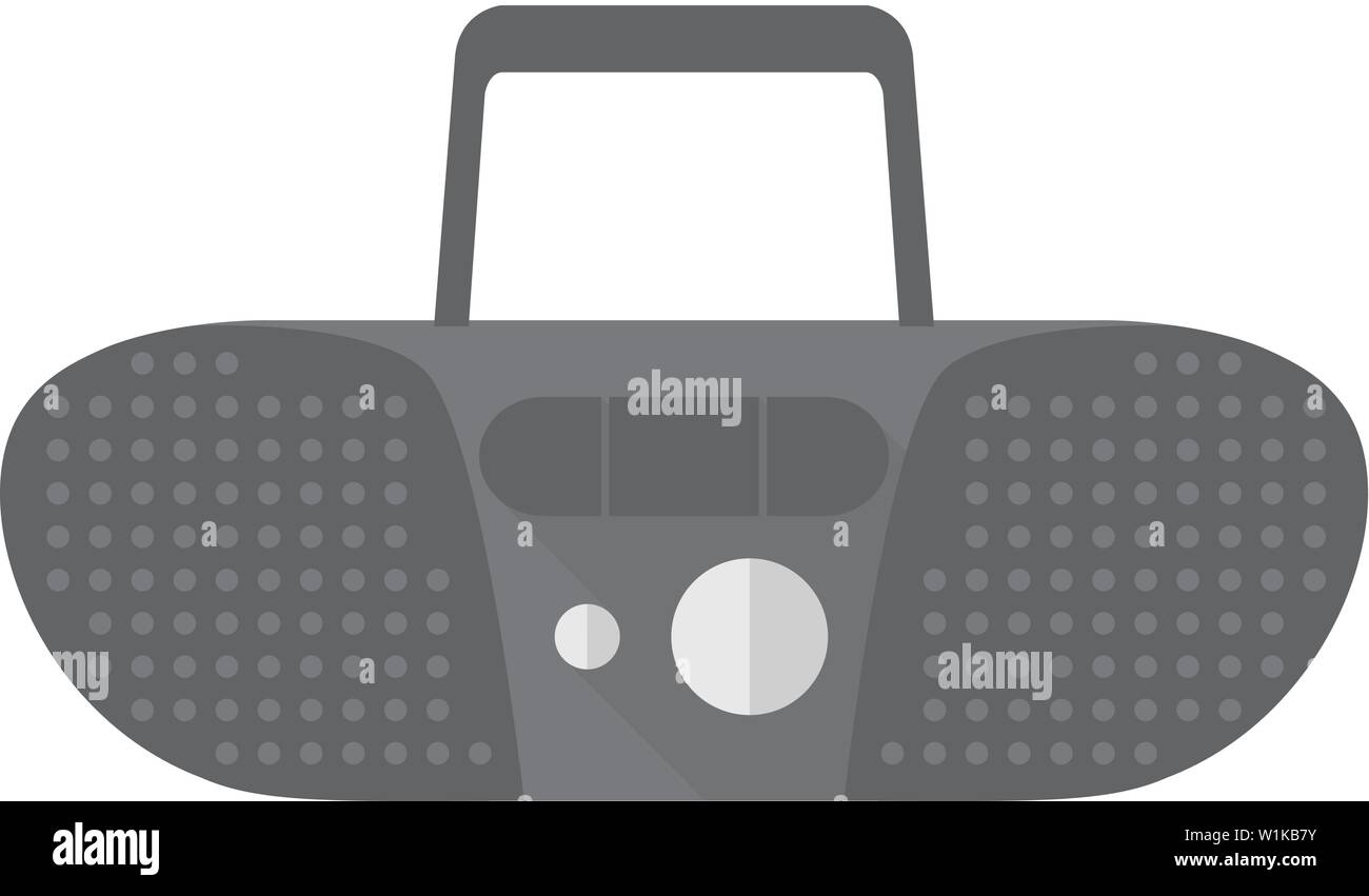 Cassette player icon in flat color style. Music dance party audio stereo mini compo Stock Vector