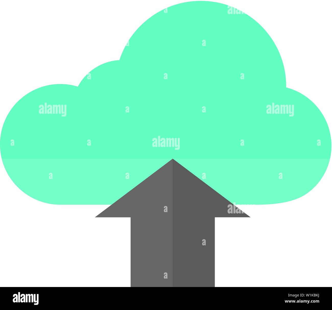 Cloud upload icon in flat color style. Stock Vector