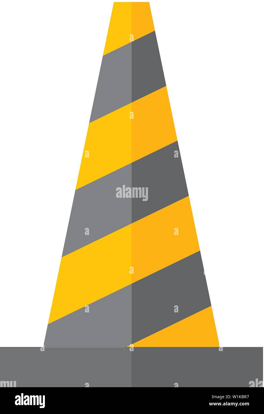 Traffic cone icon in flat color style. Road construction warning alert internet web page under construction Stock Vector
