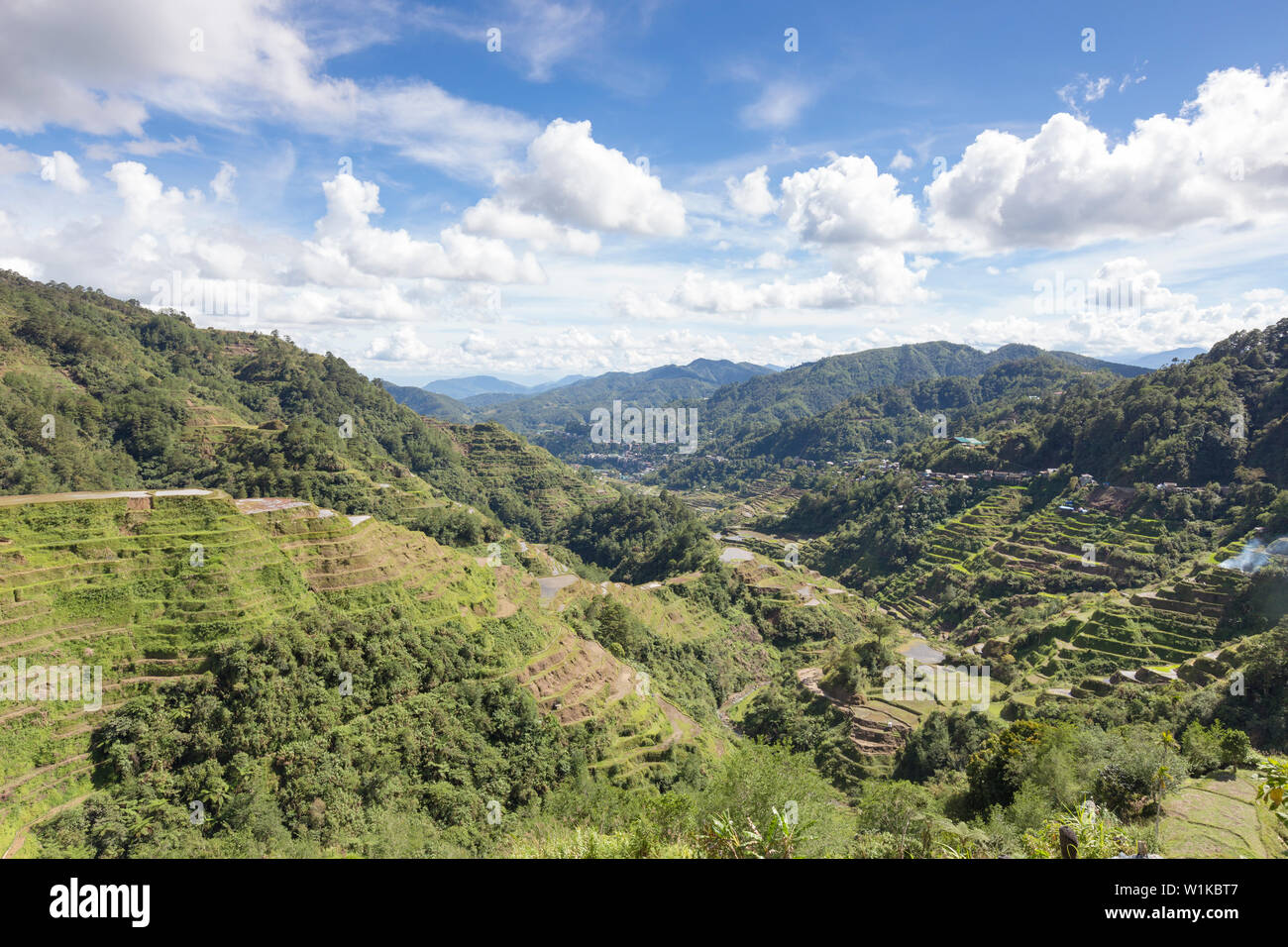 View of the rice terraces as seen from the Banaue viewpoint, Banaue, Philippines Stock Photo