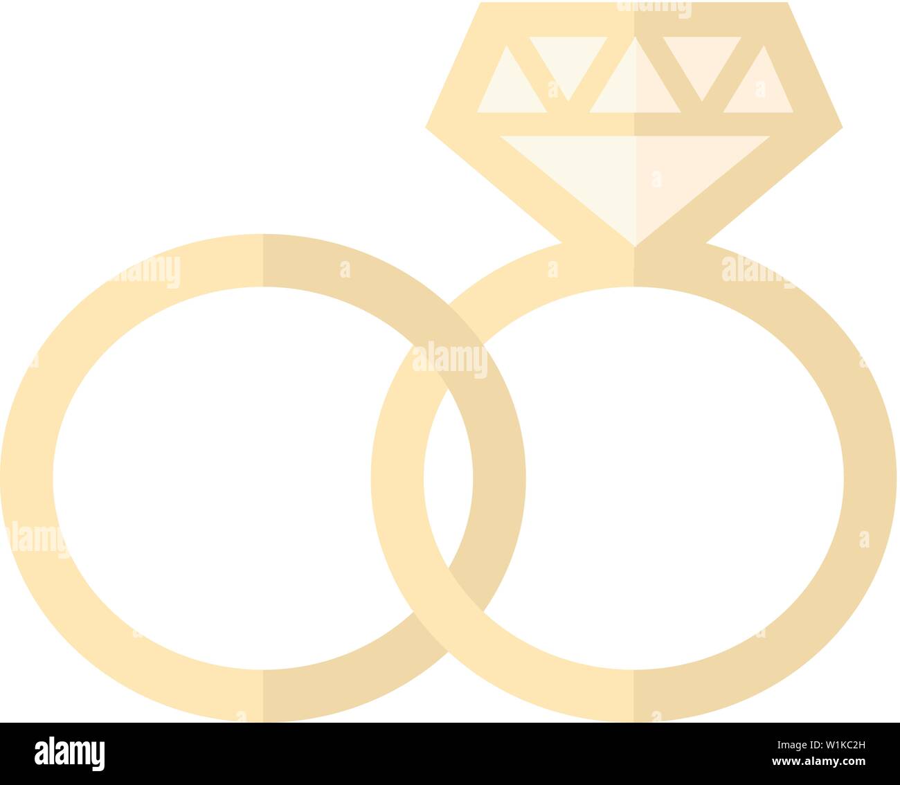 Wedding ring icons in flat color style. Stock Vector