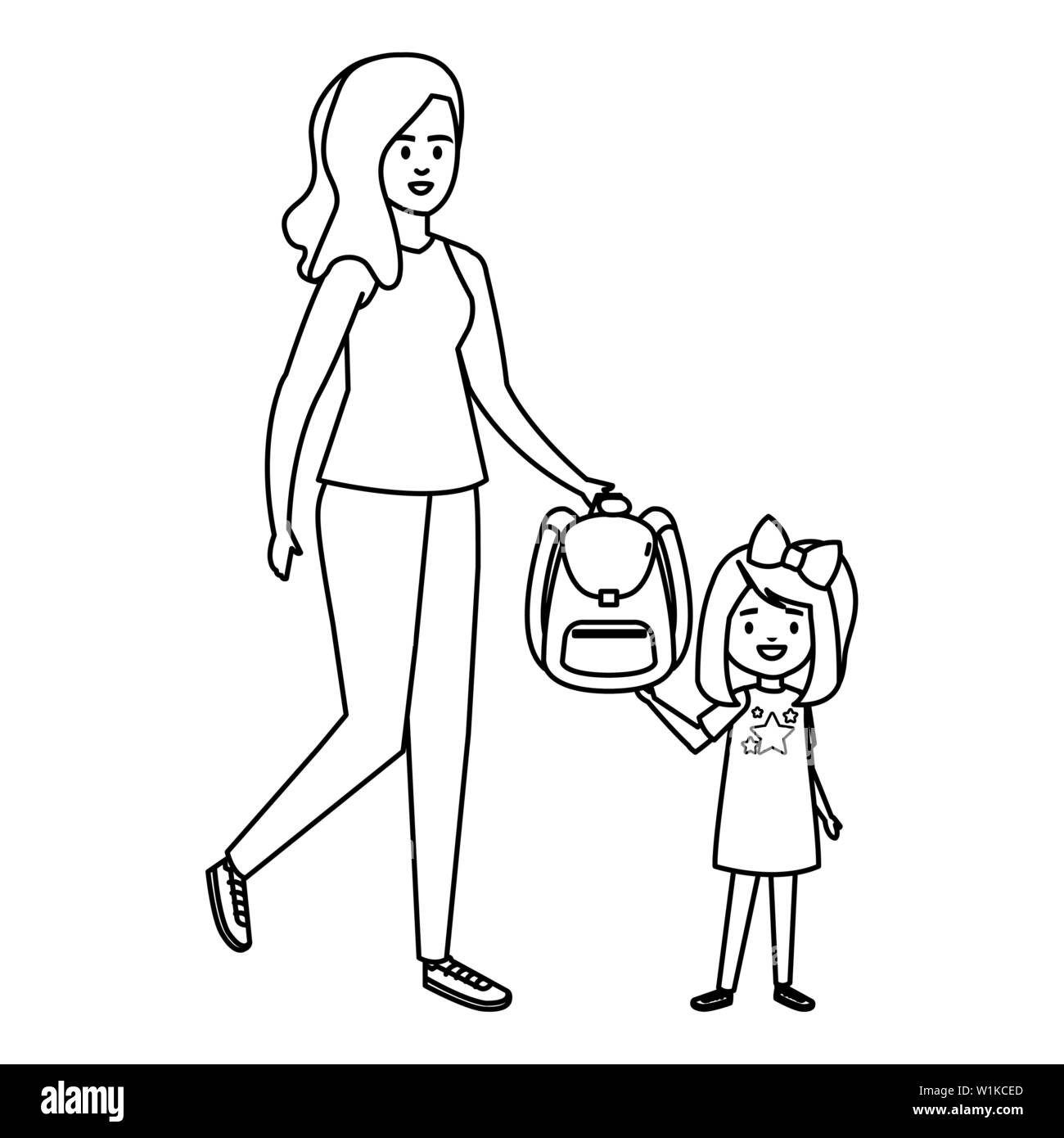 happy student girl with female teacher Stock Vector Image & Art - Alamy