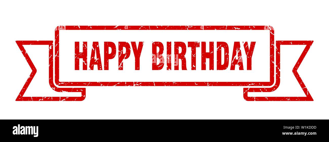 HAPPY BIRTHDAY red stamp Stock Photo - Alamy