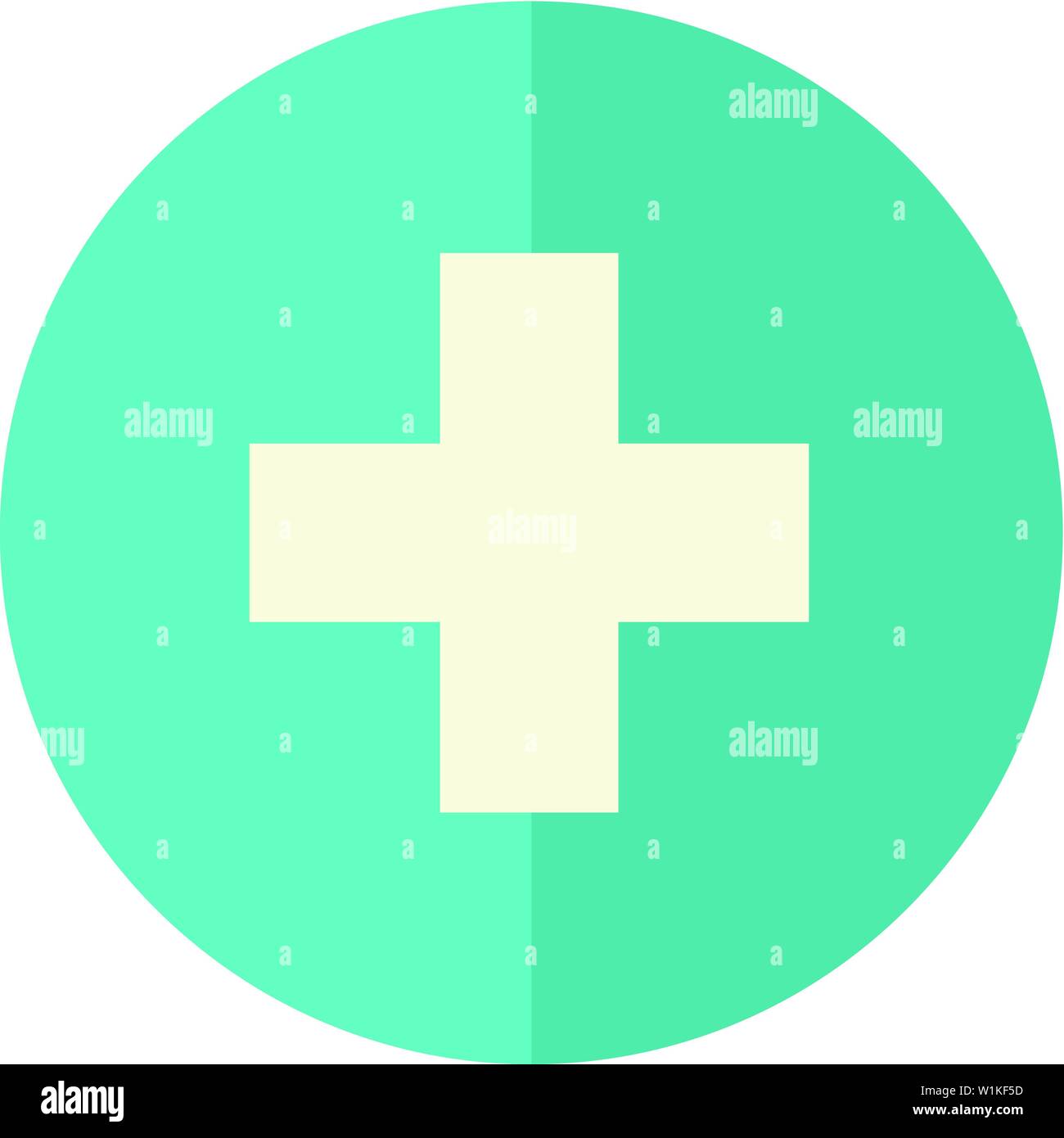 Plus sign icon in flat color style. Symbol add bookmark medical health care ambulance Stock Vector