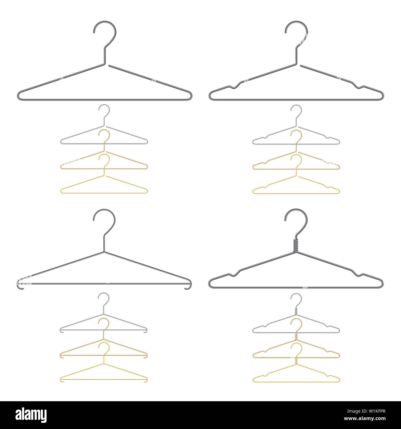 Set of decorative clothes hangers for atelier Stock Vector Image & Art