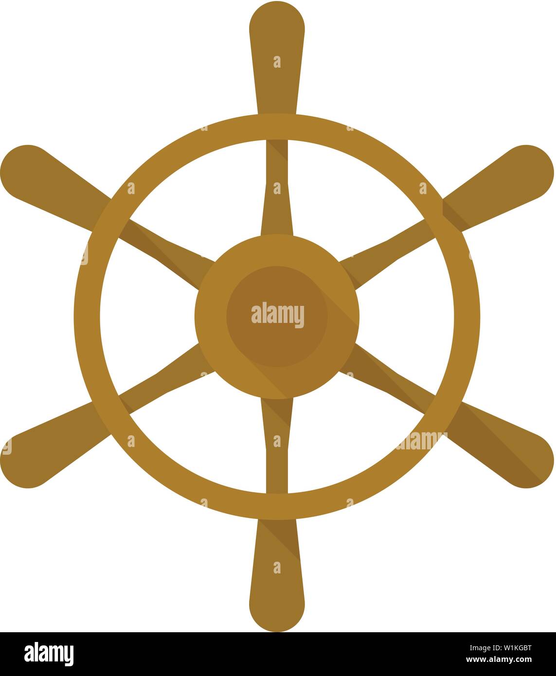 Ship steer wheel icon in flat color style. Transportation sea navigate ...