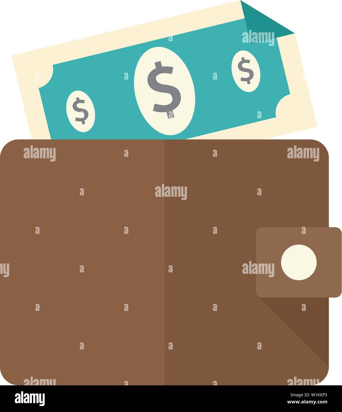 Wallet icon in flat color style. Money case cash shopping finance ...