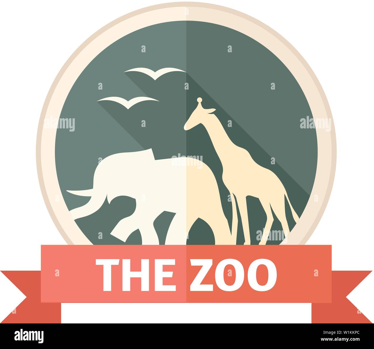 Zoo gate icon in flat color style. Animal park jungle safari Stock Vector  Image & Art - Alamy