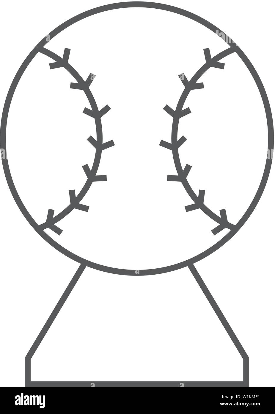 Baseball trophy icon in thin outline style. Sport champion winner team ...