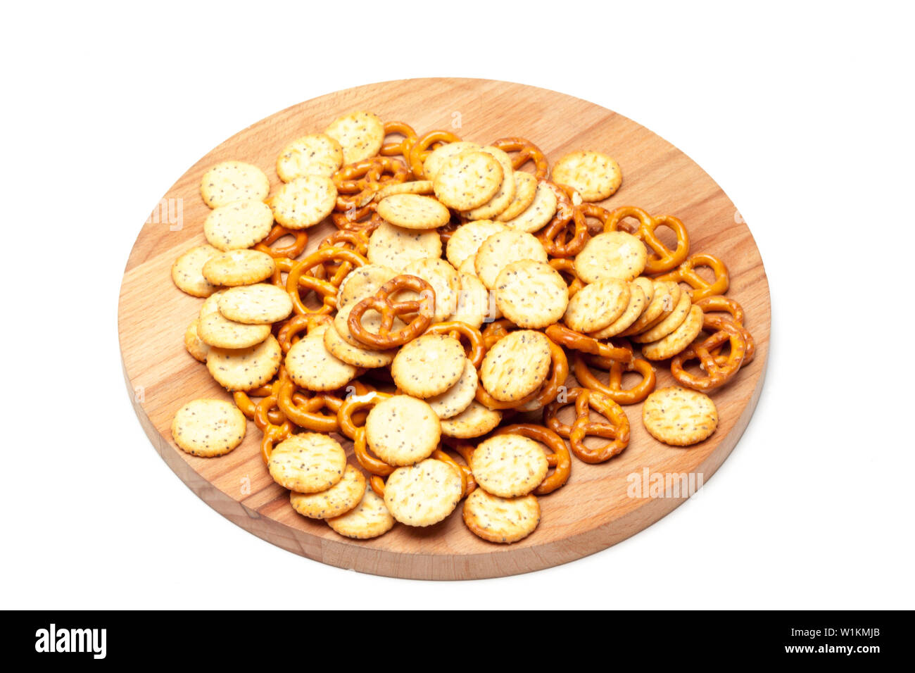 cookies bretzels on a white background Stock Photo