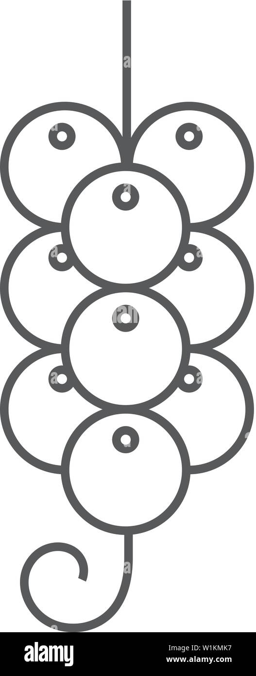 Grapefruit icon in thin outline style. Stock Vector