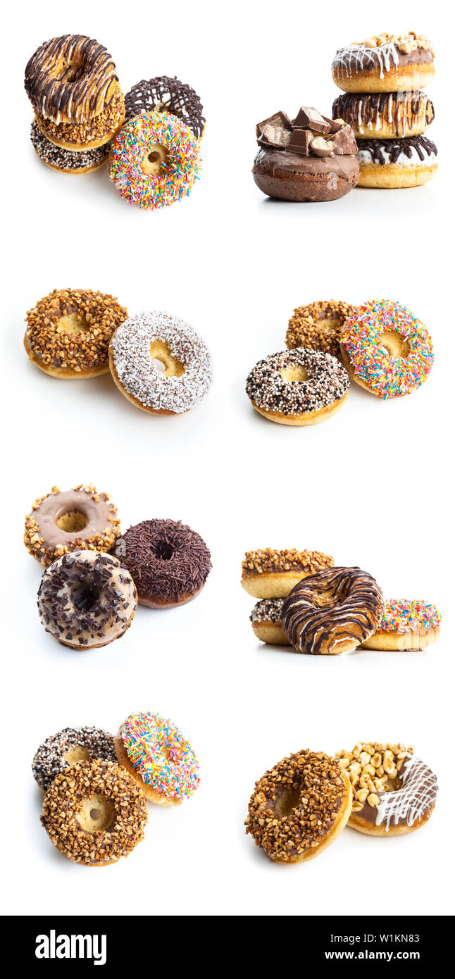 donuts isolated on white background Stock Photo