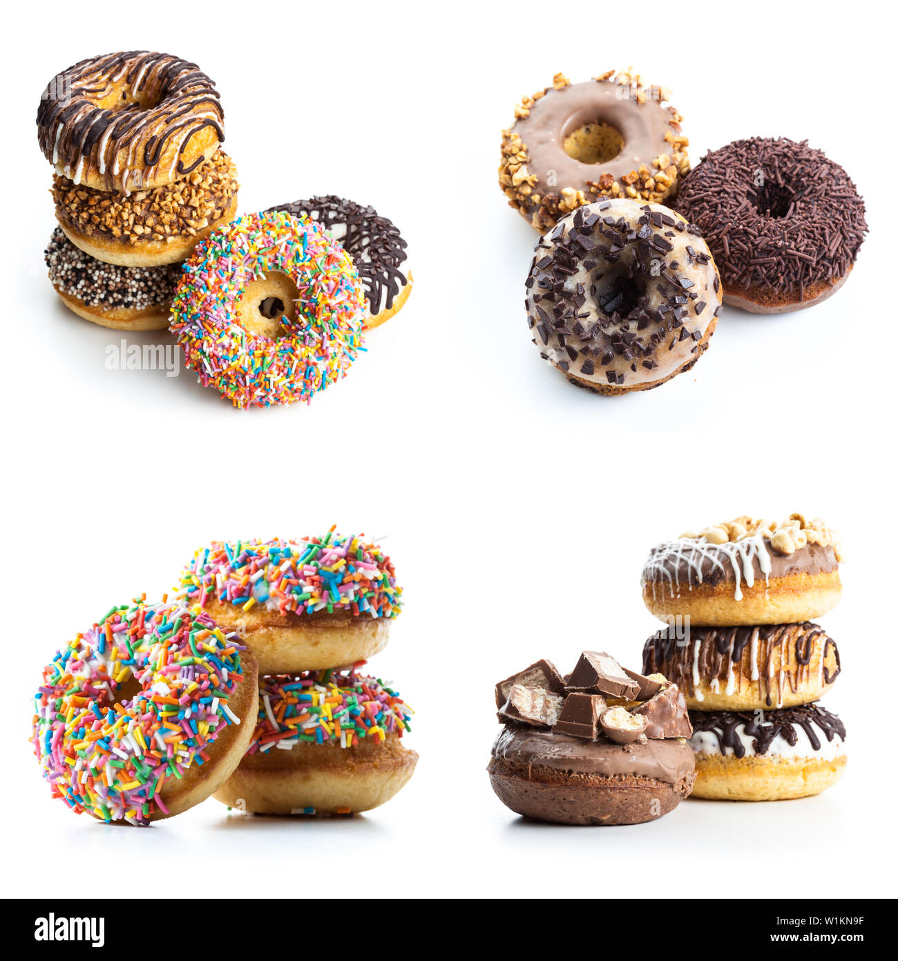 donuts isolated on white background Stock Photo - Alamy