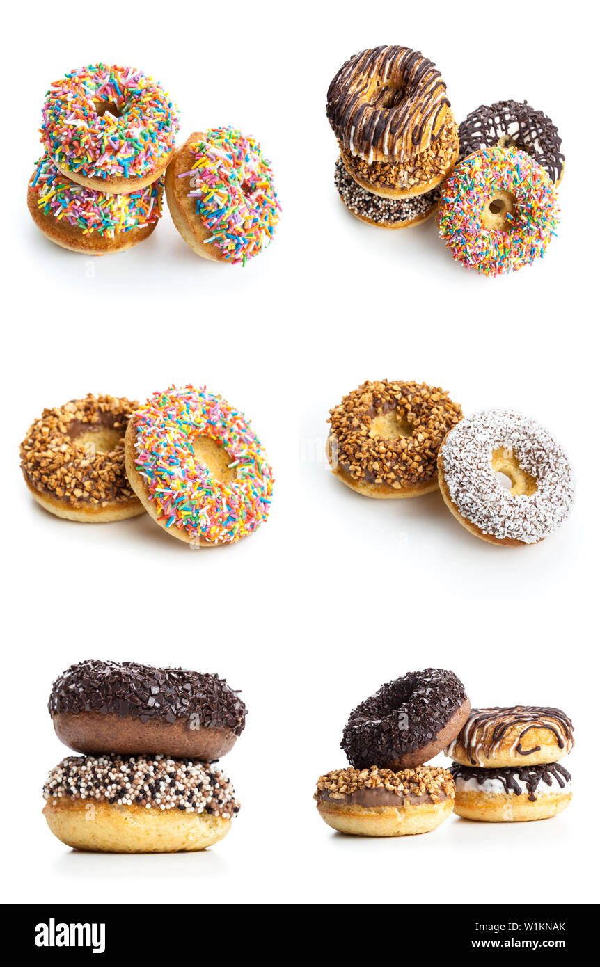 donuts isolated on white background Stock Photo - Alamy