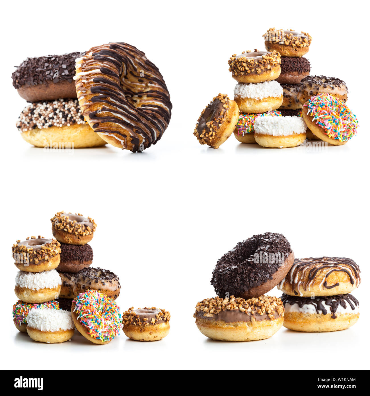 donuts isolated on white background Stock Photo - Alamy