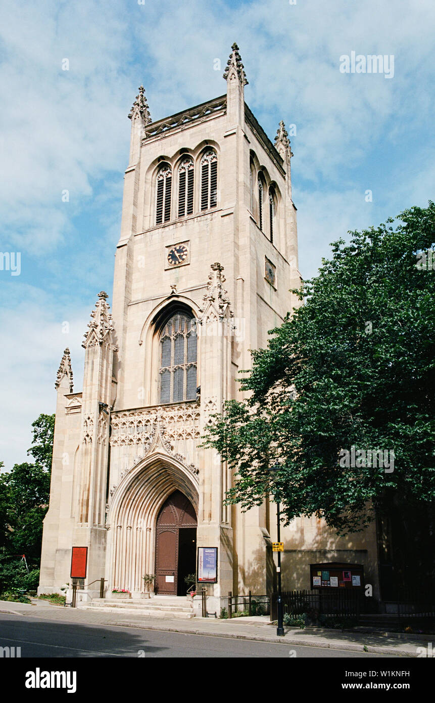 The tower of the Georgian St Mark's church, Myddleton Square, Clerkenwell, London UK Stock Photo
