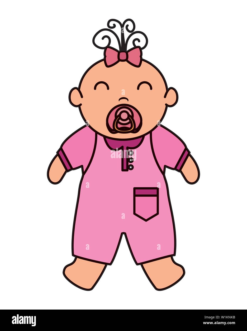 cute little baby girl character Stock Vector Image & Art Alamy