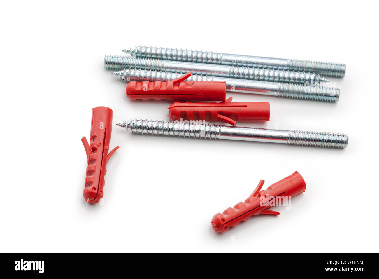 Dowel and screw isolated on white Stock Photo Alamy