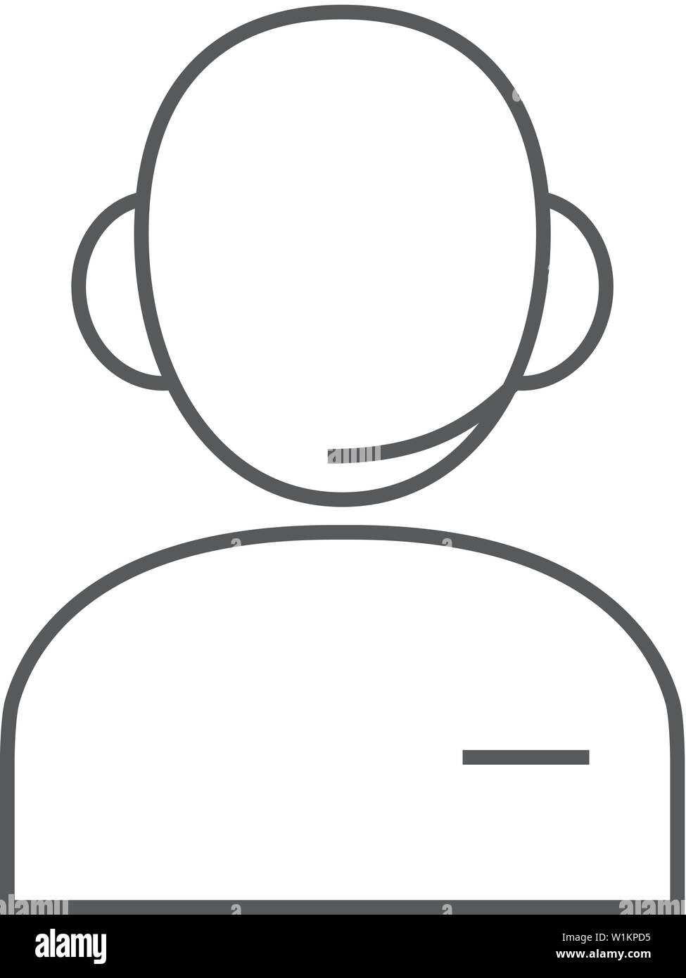 Customer Service Icon In Thin Outline Style Business