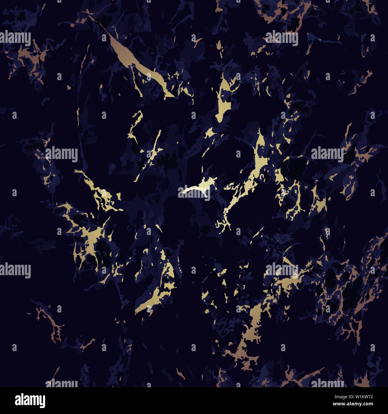 Dark blue and gold marble seamless Pattern texture Stock Vector
