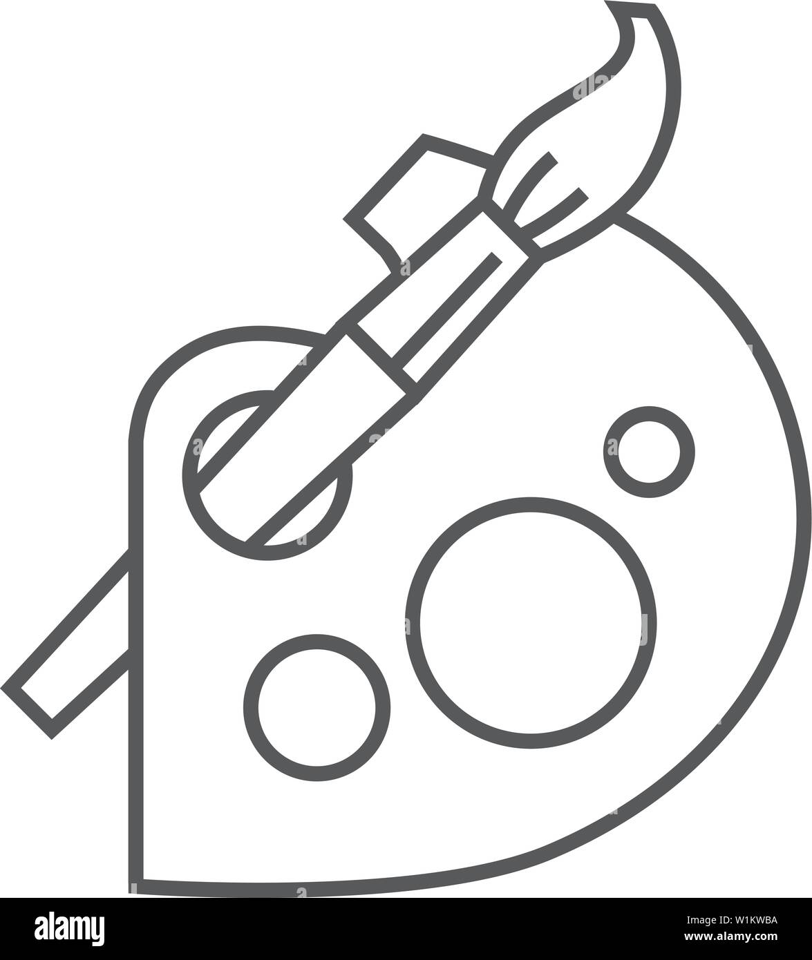 Artist Painting Palette Icon In Thin Outline Style Stock Vector