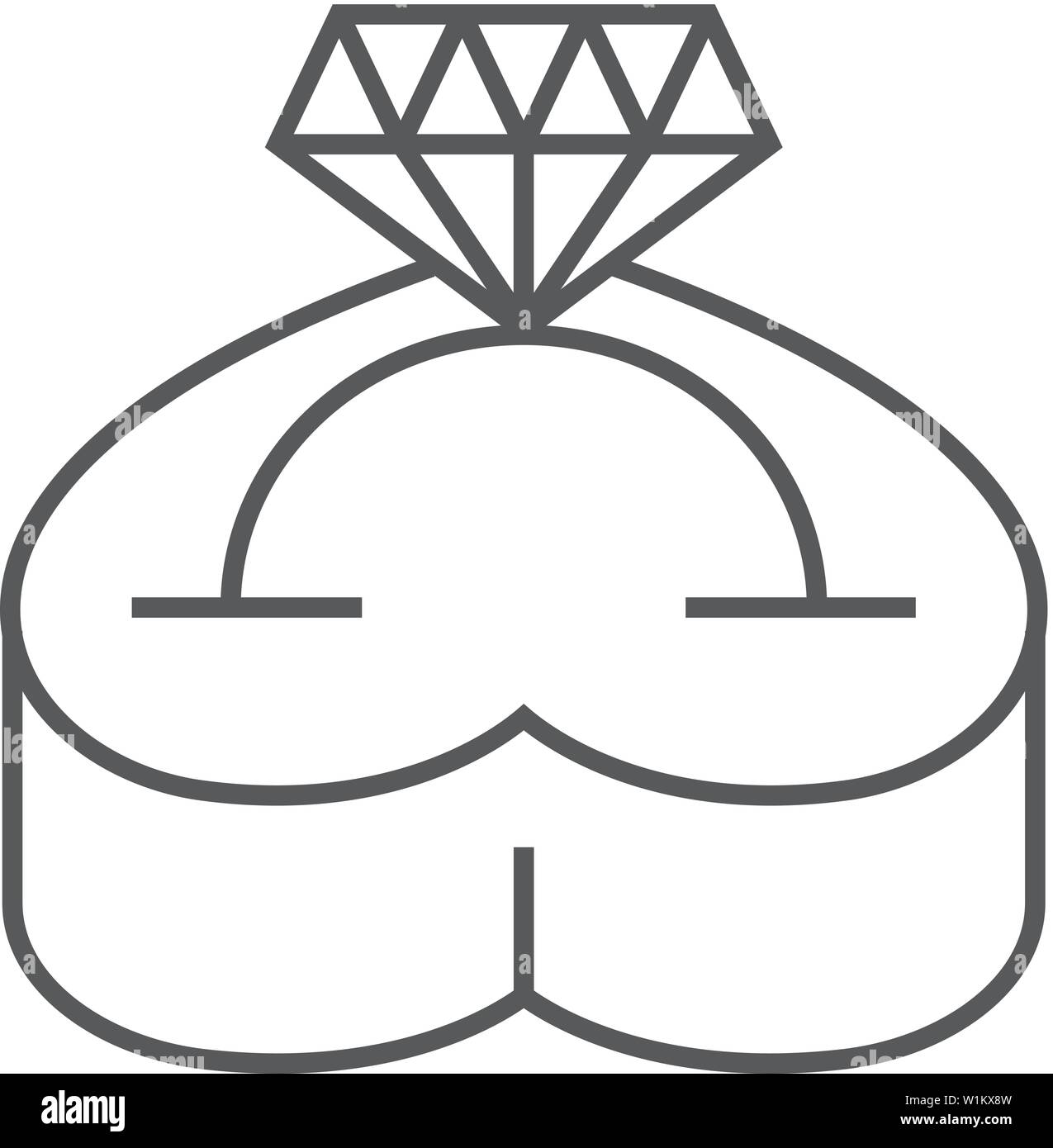 Wedding ring icon in thin outline style Stock Vector Image & Art - Alamy
