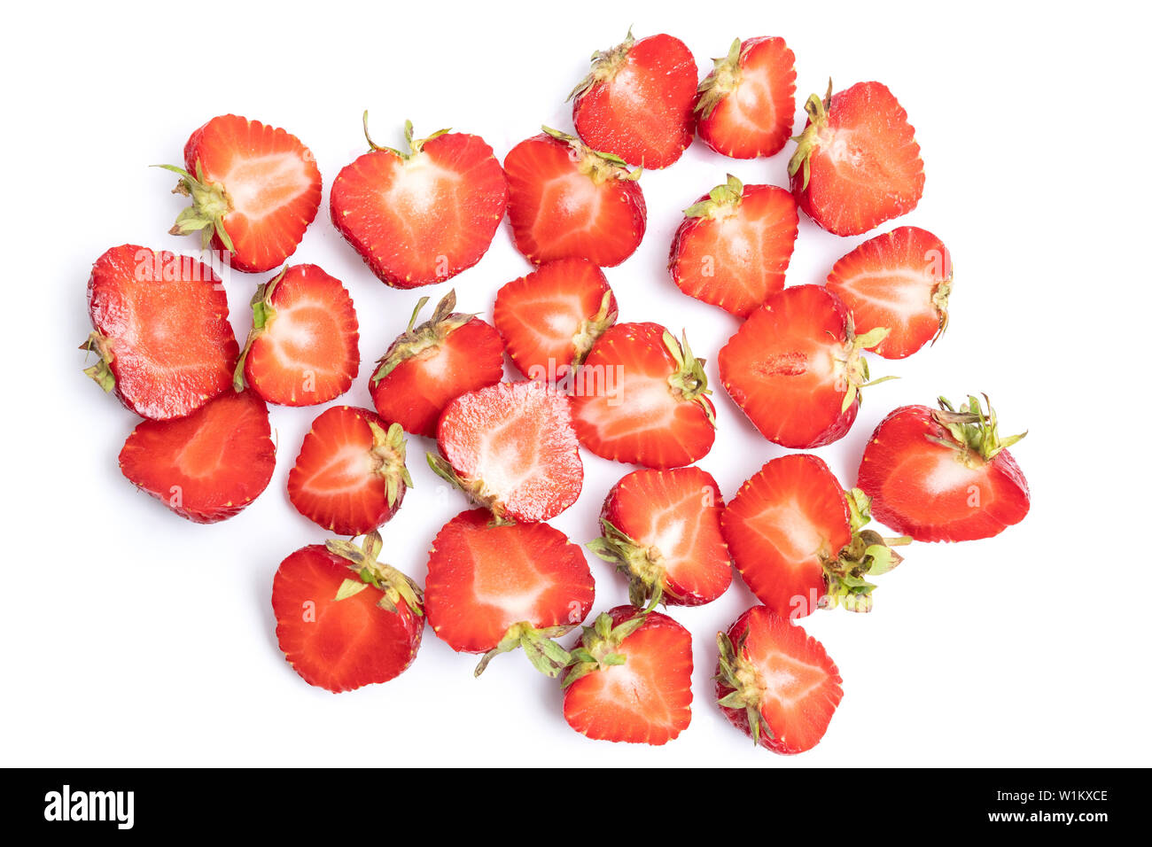 Description: Fresh red strawberries isolated on a white background Stock Photo