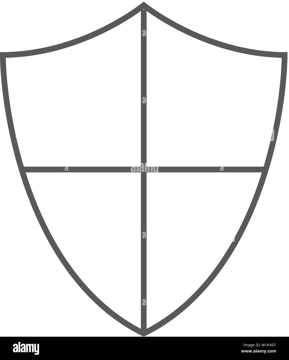 Shield icon in thin outline style. Protection, computer virus ...
