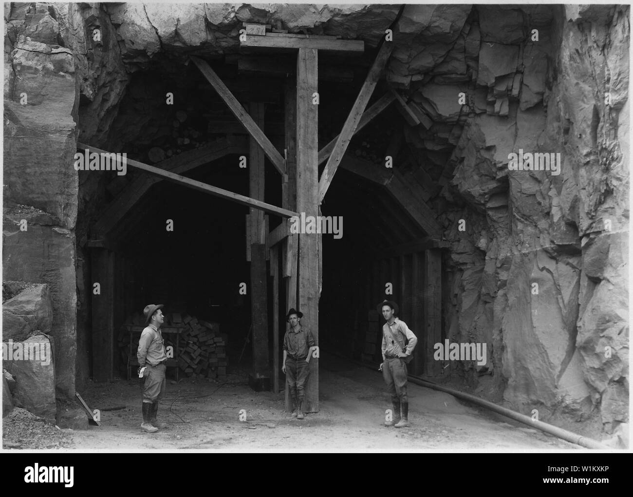 West entrance to Zion Tunnel. Zion Tunnel is 6000 feet long, cut