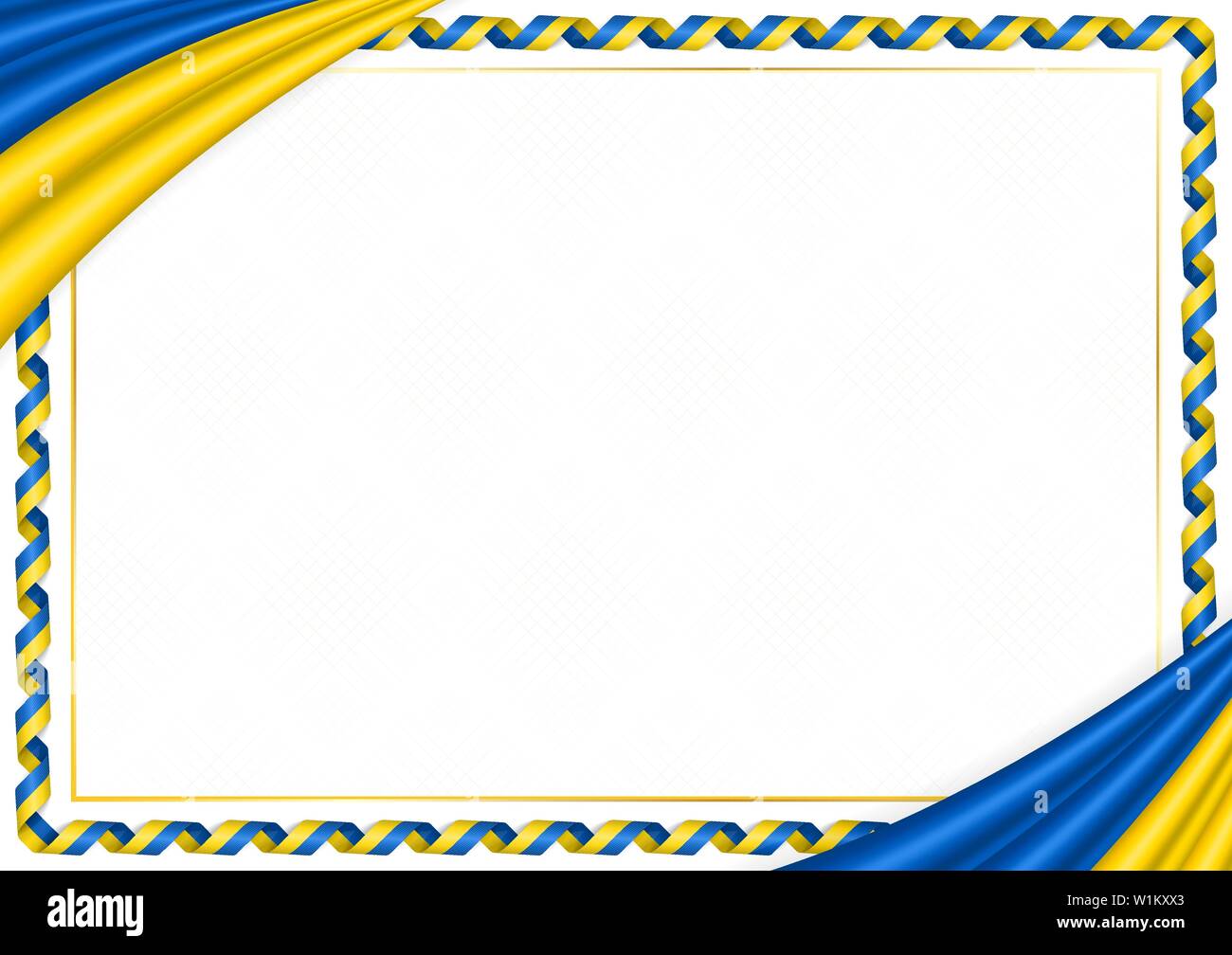 Border made with Ukraine national colors. Template elements for your