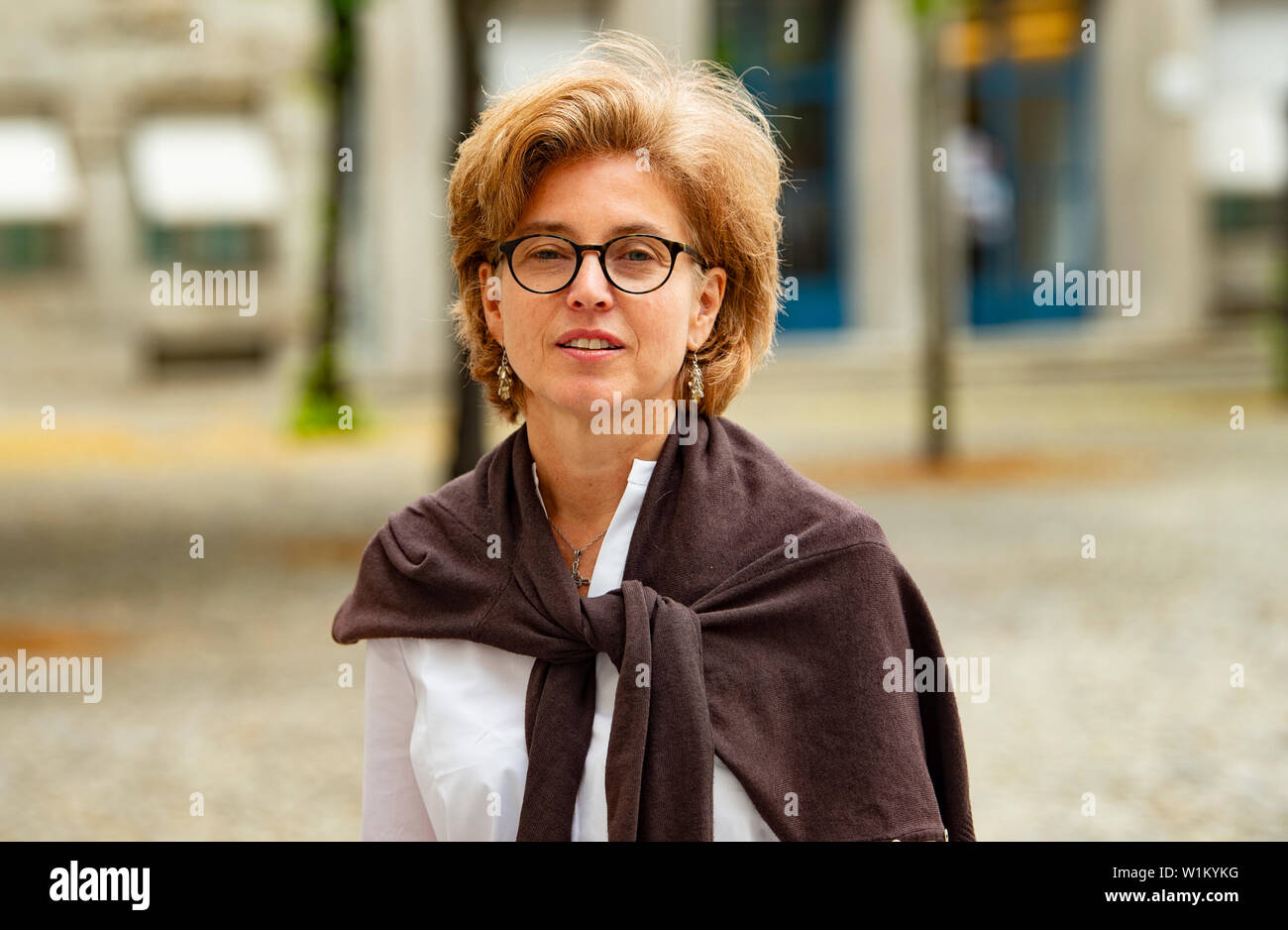 Berlin, Germany. 03rd July, 2019. Sophie von Bechtolsheim, granddaughter of Claus Schenk Graf von Stauffenberg, has written a new book 'Stauffenberg - My grandfather was no assassin' about her grandfather. It was introduced at a press conference. Credit: Paul Zinken/dpa/Alamy Live News Stock Photo