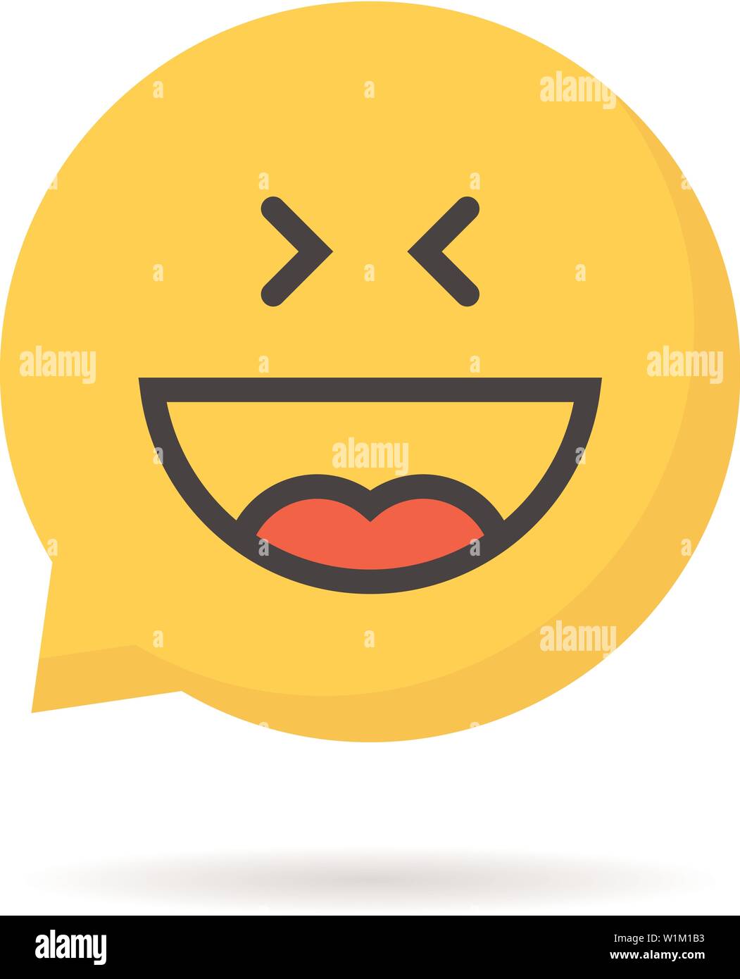 laugh emoji speech bubble logo on white background Stock Vector Image