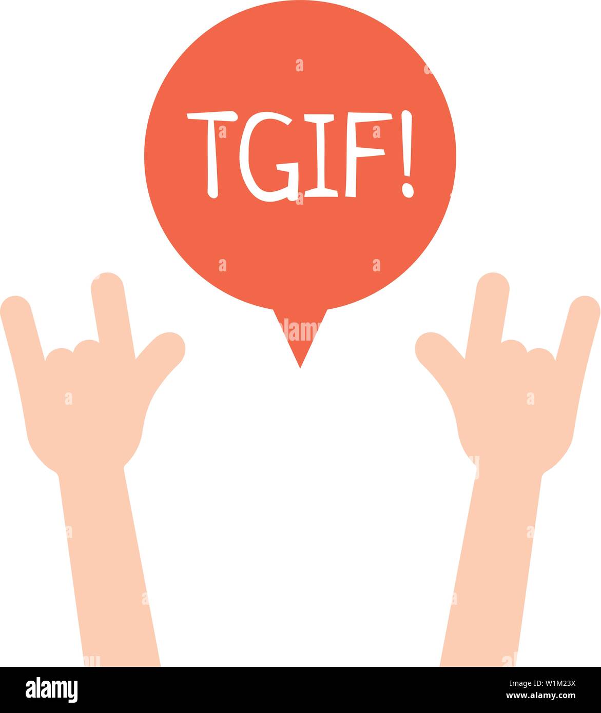 Hands Up With Tgif Logo Like Thanks God It Is Friday Stock Vector Image Art Alamy