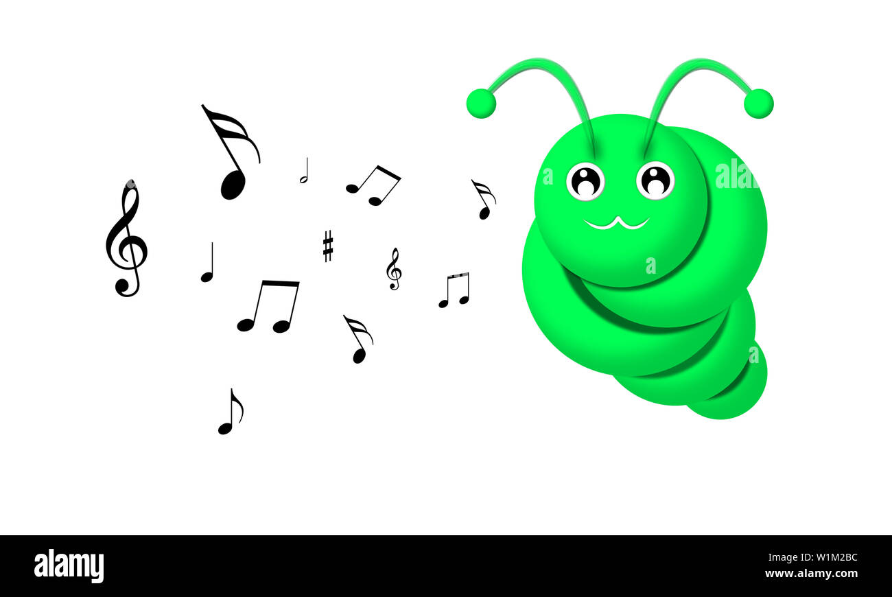 cartoon caterpillar singing Stock Photo Alamy